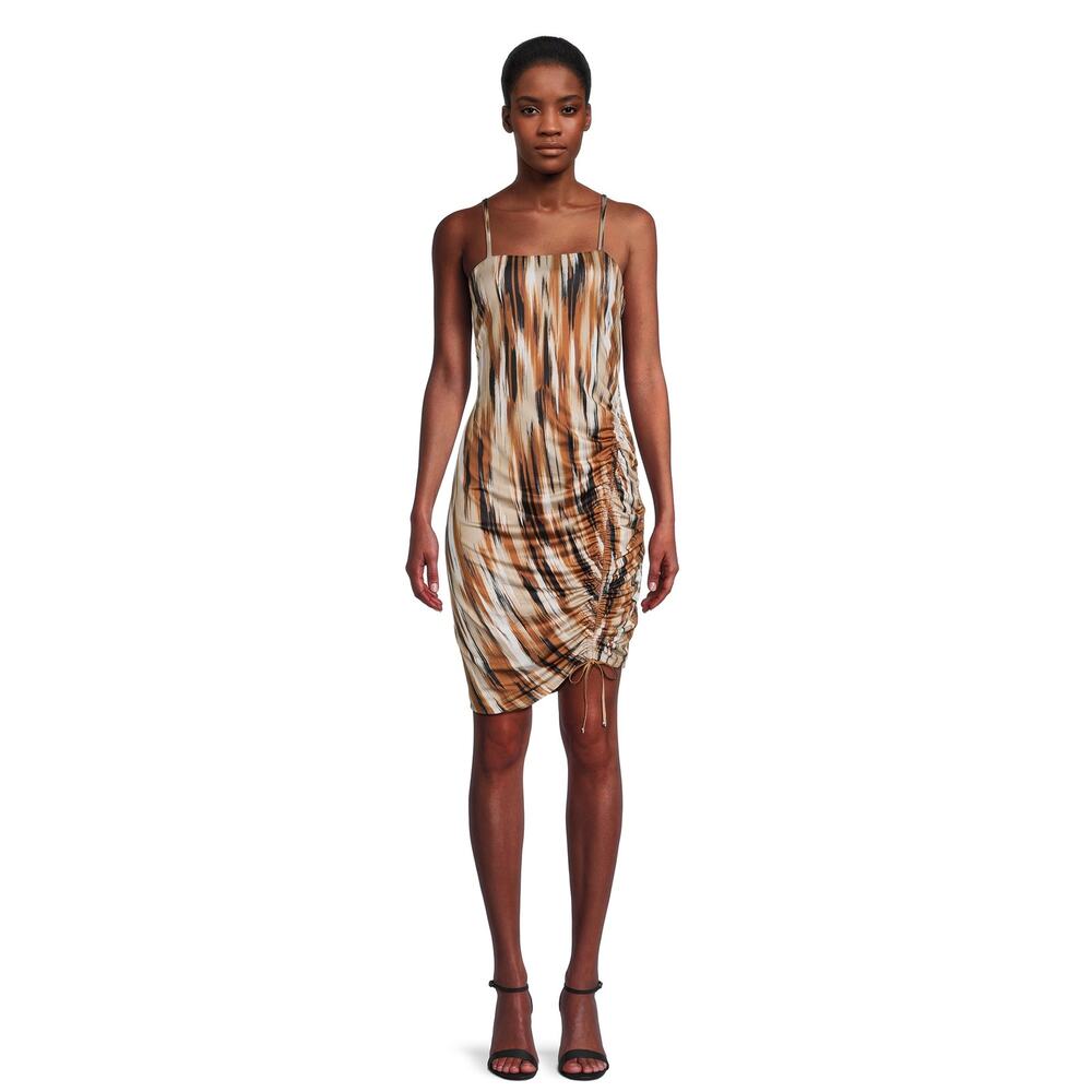 Madden NYC Womens Side Ruched‎ Dress Size XXXL Brown Party Cocktail Club Sexy